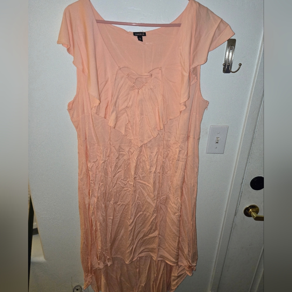 Torrid Pink High-Low Ruffled Sundress - Picture 2 of 4
